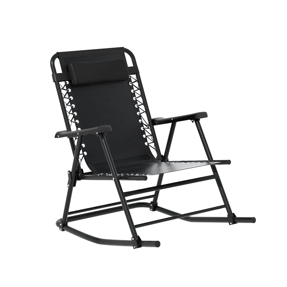 Lightweight Folding Reclining Rocking Chair - Gardeon
