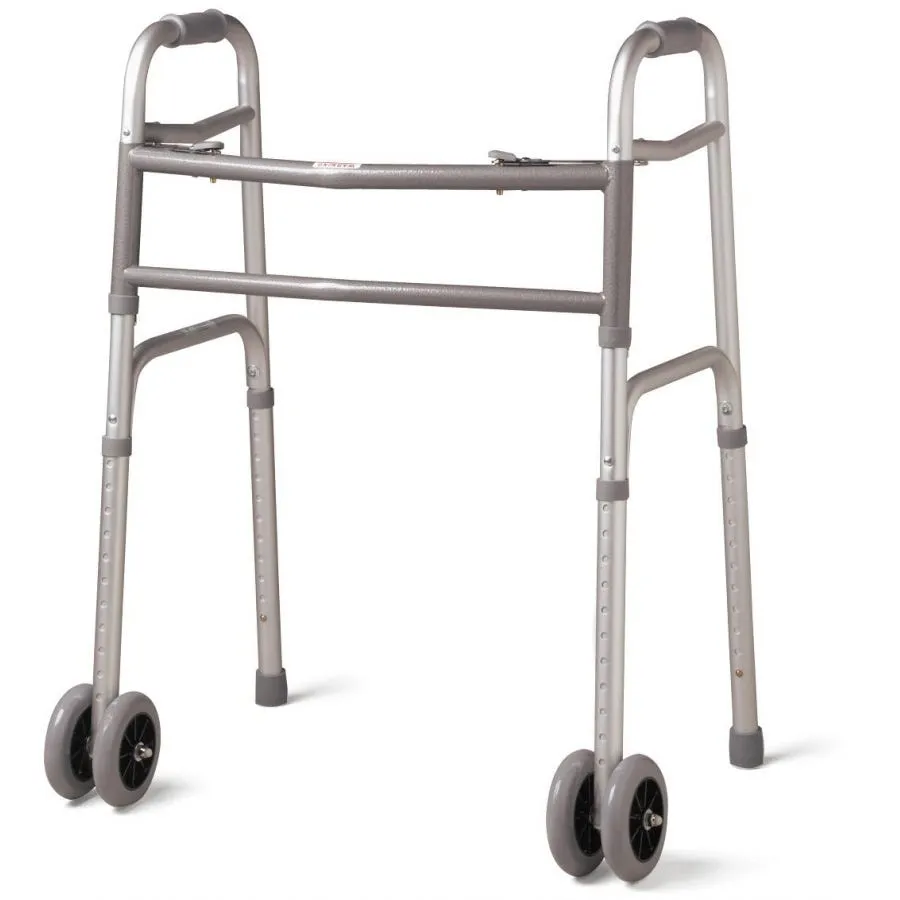 Medline Bariatric Folding Walker with 5" Wheels