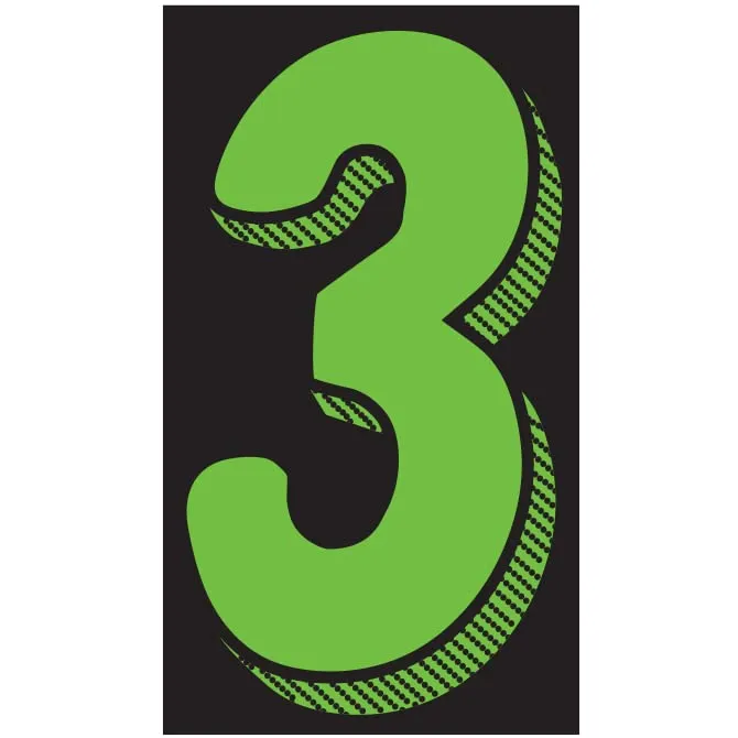 Number Window Stickers - Fluorescent Green & Black Car Dealer Number Stickers - Durable, Weatherproof Vinyl with Easy On/Off Adhesive - Back Slit for Seamless Installation - 11-1/2"