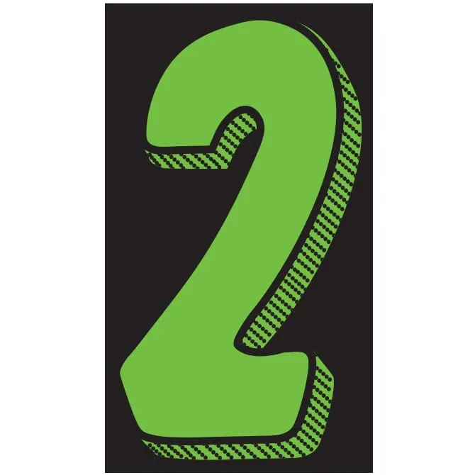 Number Window Stickers - Fluorescent Green & Black Car Dealer Number Stickers - Durable, Weatherproof Vinyl with Easy On/Off Adhesive - Back Slit for Seamless Installation - 11-1/2"