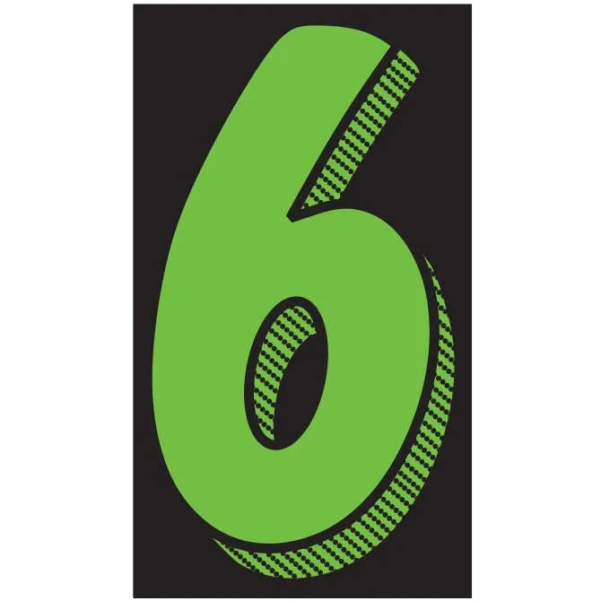 Number Window Stickers - Fluorescent Green & Black Car Dealer Number Stickers - Durable, Weatherproof Vinyl with Easy On/Off Adhesive - Back Slit for Seamless Installation - 11-1/2"