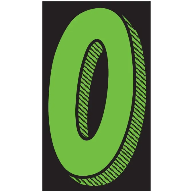 Number Window Stickers - Fluorescent Green & Black Car Dealer Number Stickers - Durable, Weatherproof Vinyl with Easy On/Off Adhesive - Back Slit for Seamless Installation - 11-1/2"