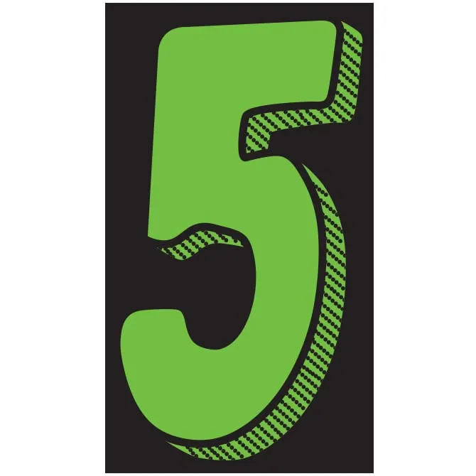 Number Window Stickers - Fluorescent Green & Black Car Dealer Number Stickers - Durable, Weatherproof Vinyl with Easy On/Off Adhesive - Back Slit for Seamless Installation - 11-1/2"
