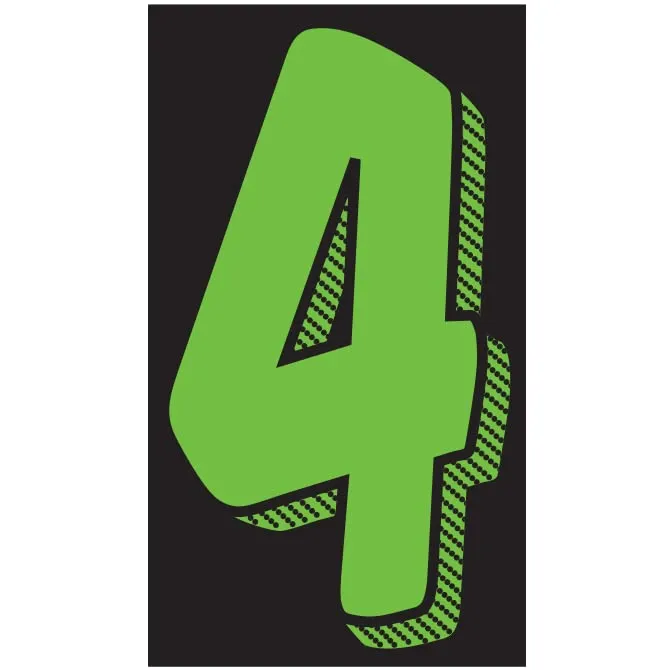 Number Window Stickers - Fluorescent Green & Black Car Dealer Number Stickers - Durable, Weatherproof Vinyl with Easy On/Off Adhesive - Back Slit for Seamless Installation - 11-1/2"