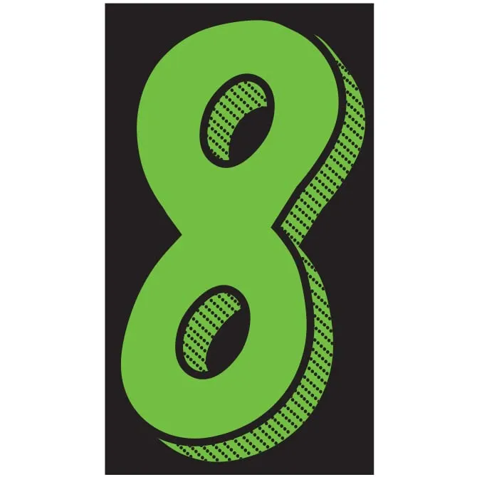Number Window Stickers - Fluorescent Green & Black Car Dealer Number Stickers - Durable, Weatherproof Vinyl with Easy On/Off Adhesive - Back Slit for Seamless Installation - 11-1/2"