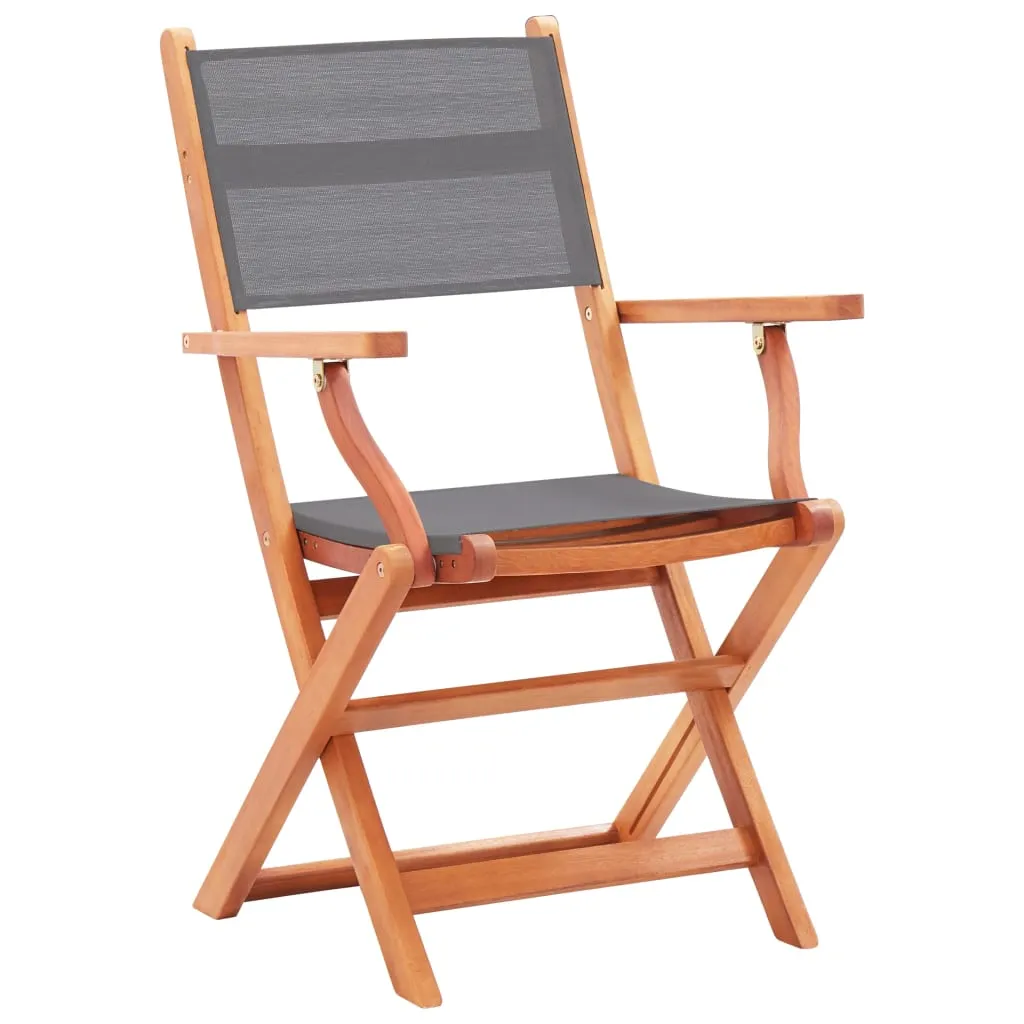Patio Folding Chairs Camping Chair Solid Wood Eucalyptus and Textilene
