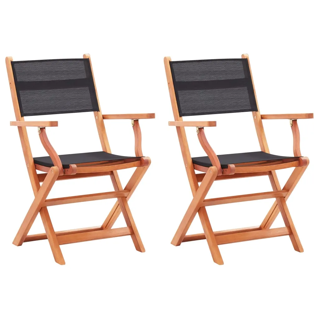 Patio Folding Chairs Camping Chair Solid Wood Eucalyptus and Textilene