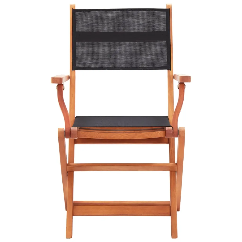 Patio Folding Chairs Camping Chair Solid Wood Eucalyptus and Textilene