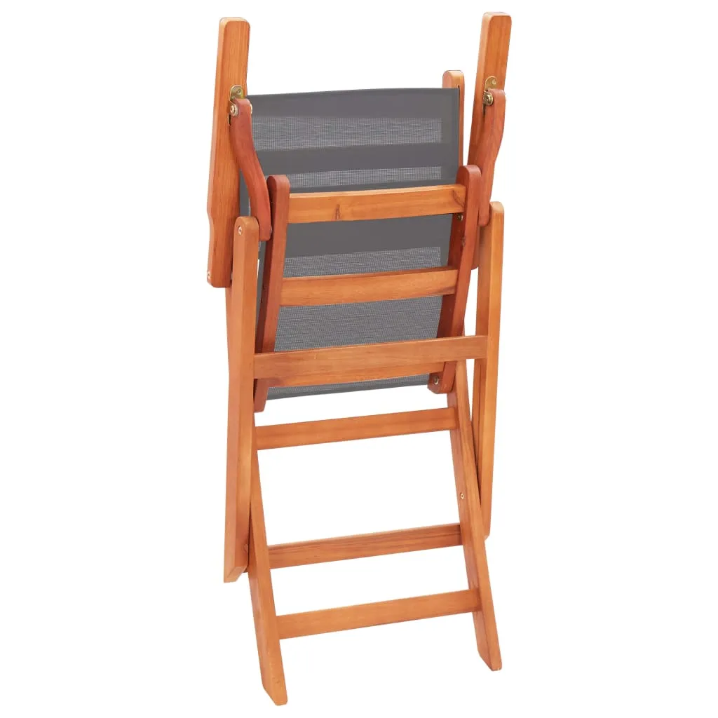 Patio Folding Chairs Camping Chair Solid Wood Eucalyptus and Textilene