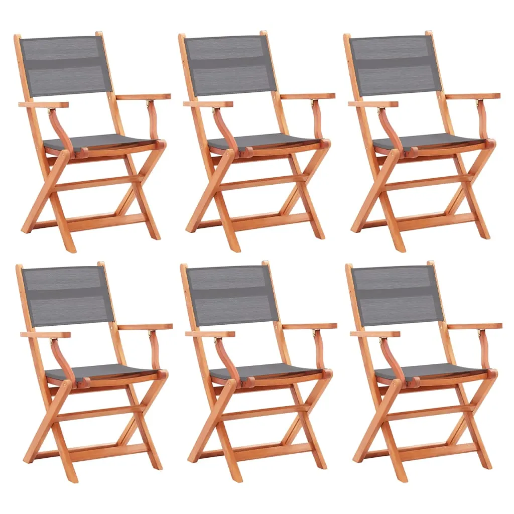 Patio Folding Chairs Camping Chair Solid Wood Eucalyptus and Textilene