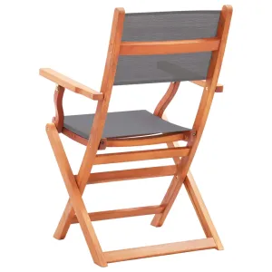 Patio Folding Chairs Camping Chair Solid Wood Eucalyptus and Textilene