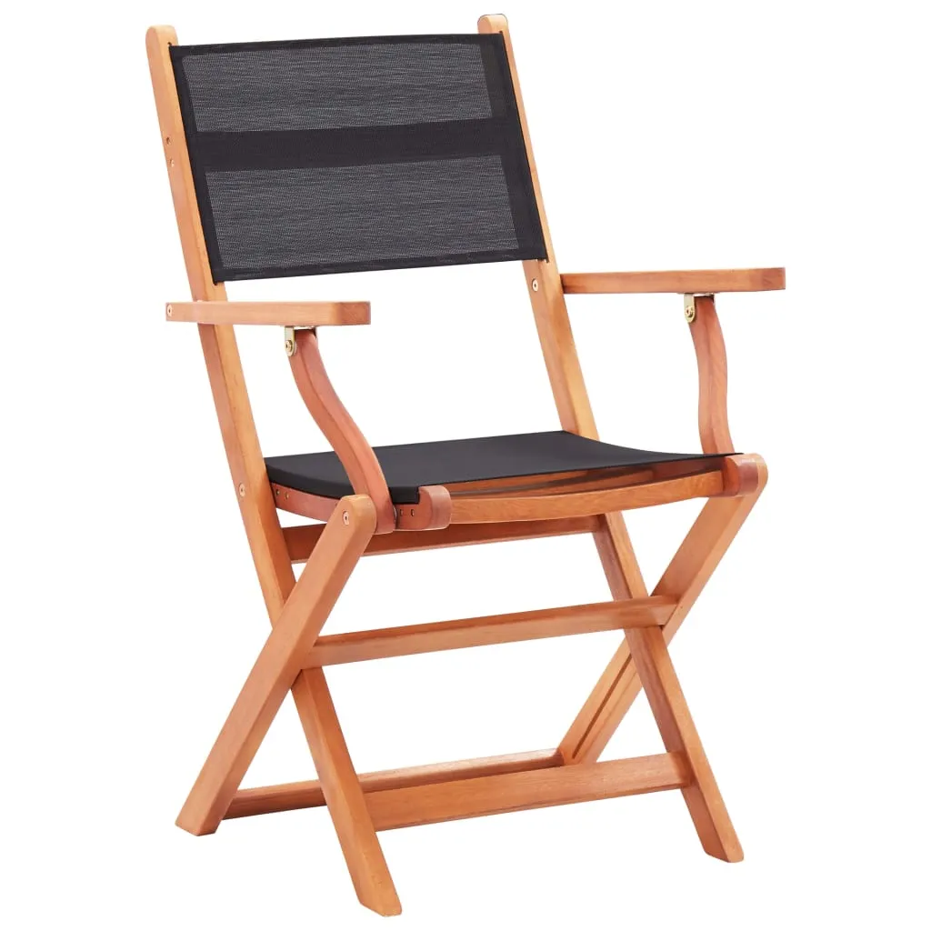 Patio Folding Chairs Camping Chair Solid Wood Eucalyptus and Textilene
