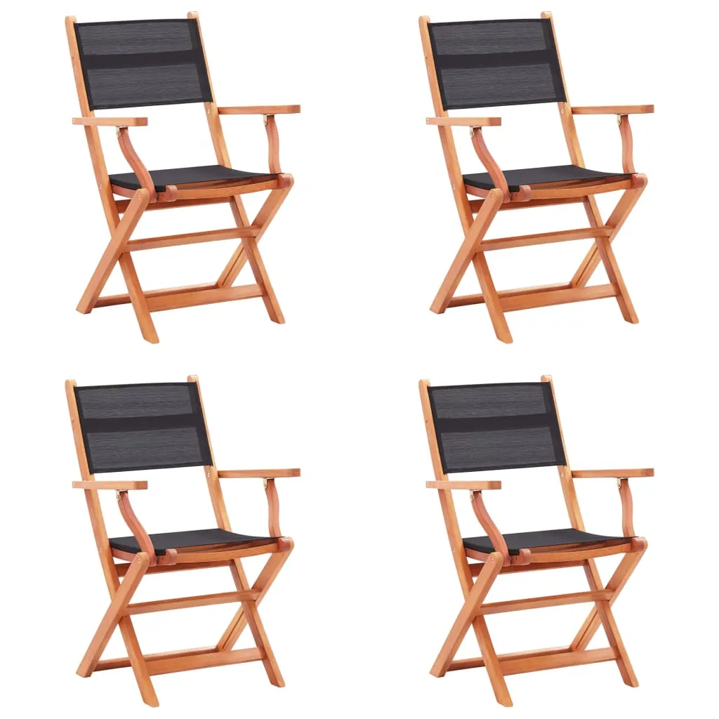 Patio Folding Chairs Garden Chair Solid Wood Eucalyptus and Textilene