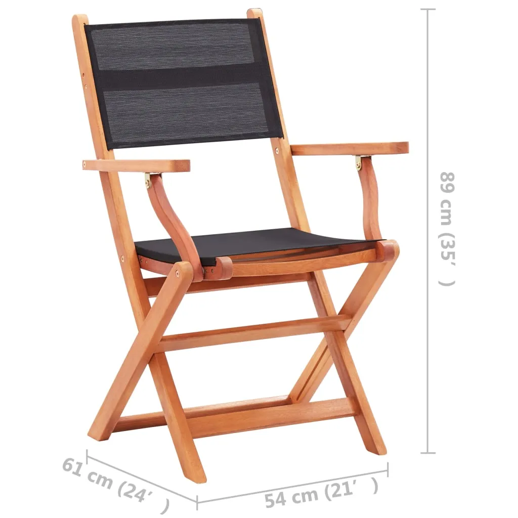 Patio Folding Chairs Garden Chair Solid Wood Eucalyptus and Textilene