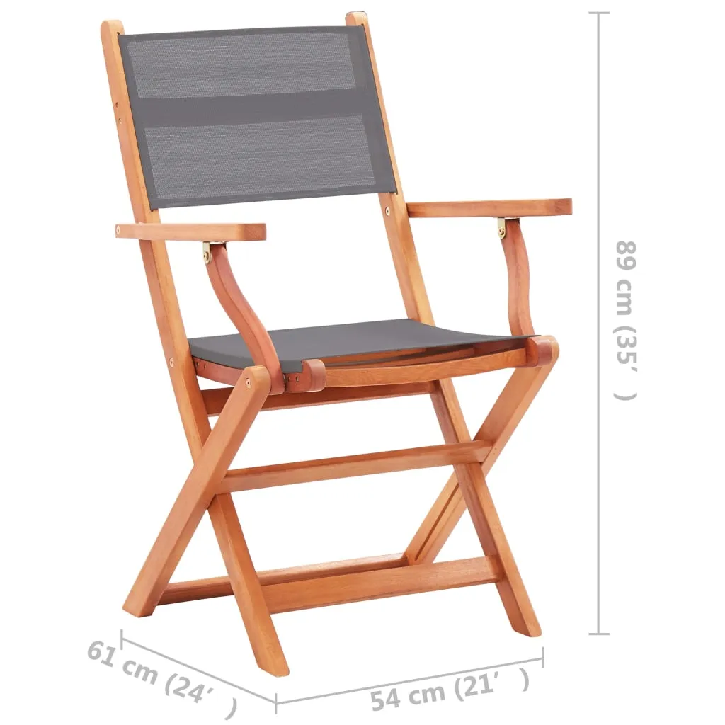 Patio Folding Chairs Garden Chair Solid Wood Eucalyptus and Textilene