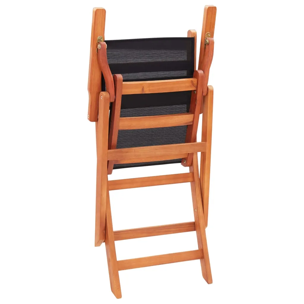 Patio Folding Chairs Garden Chair Solid Wood Eucalyptus and Textilene