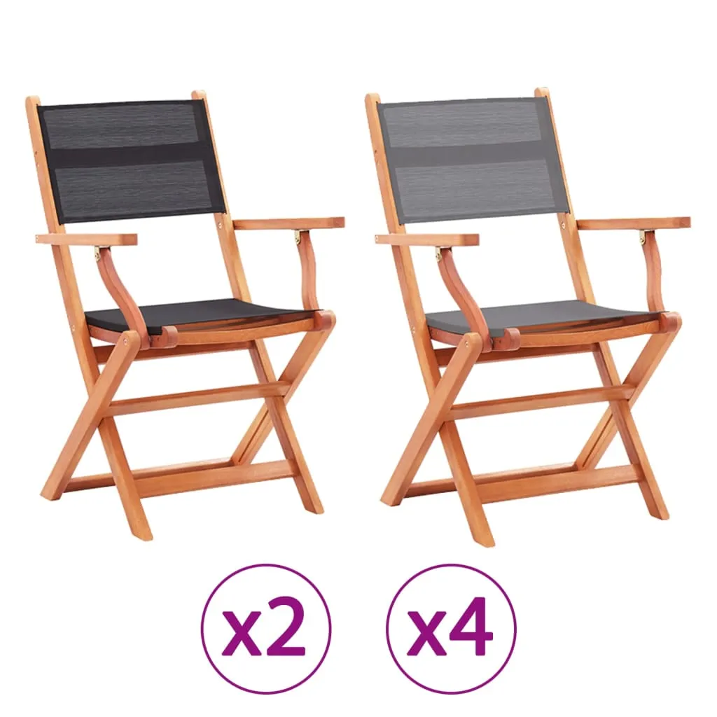Patio Folding Chairs Garden Chair Solid Wood Eucalyptus and Textilene