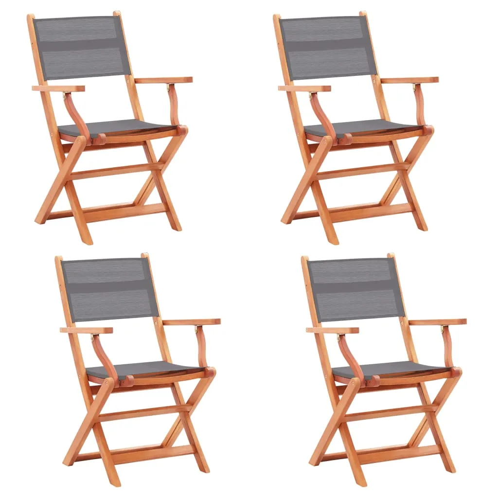 Patio Folding Chairs Garden Chair Solid Wood Eucalyptus and Textilene