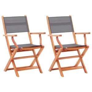 Patio Folding Chairs Garden Chair Solid Wood Eucalyptus and Textilene