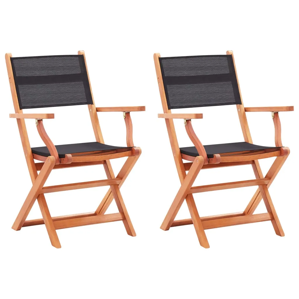 Patio Folding Chairs Garden Chair Solid Wood Eucalyptus and Textilene