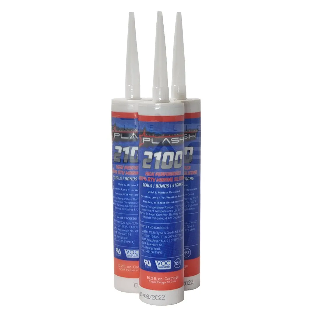 PLASH 2100 Marine 100% RTV Silicone Sealant - 10.2 oz