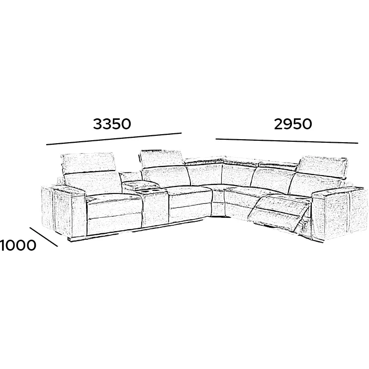 Renada 5 Seater Electric Corner Lounge