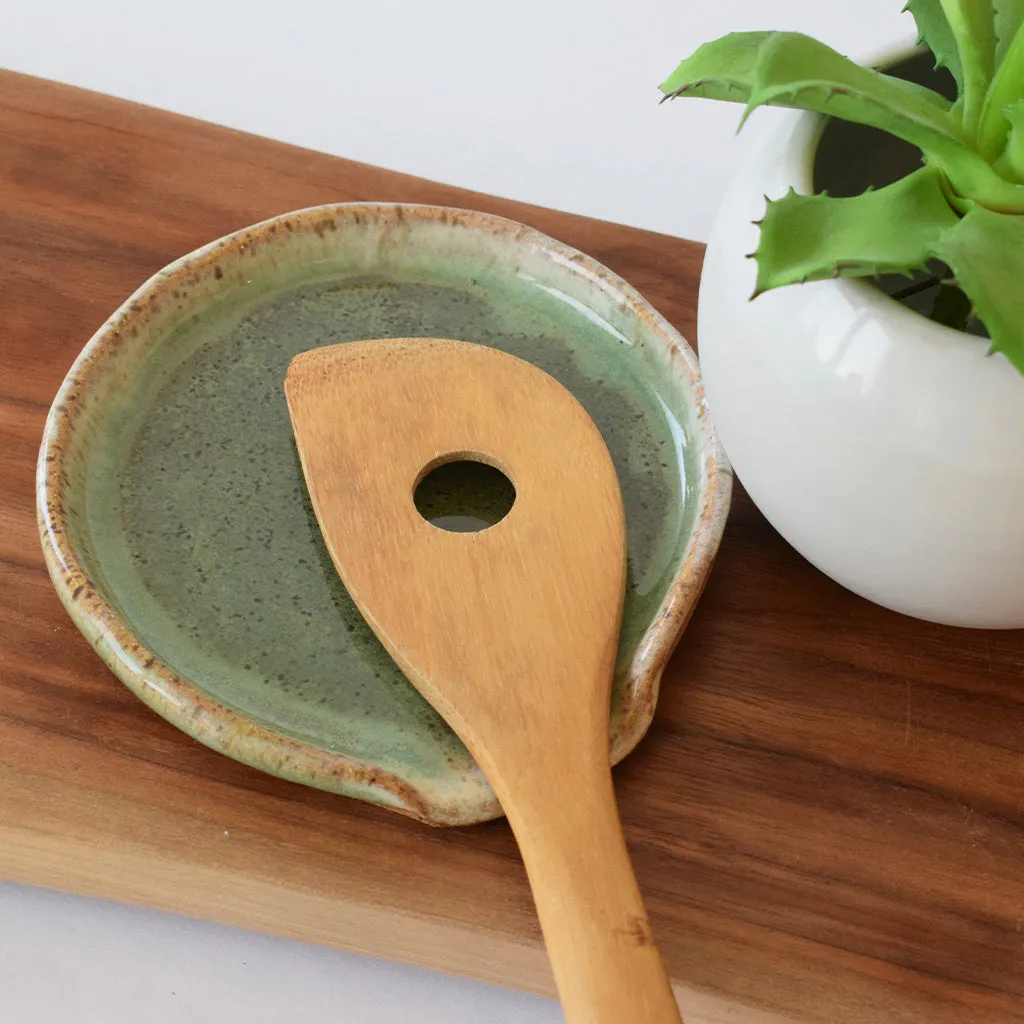 Round Spoon Rest Matcha Leaf