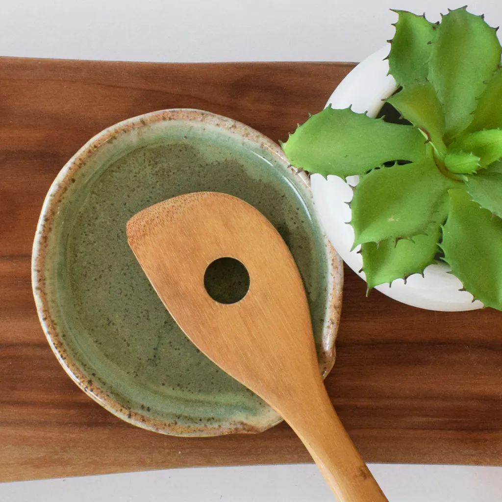 Round Spoon Rest Matcha Leaf