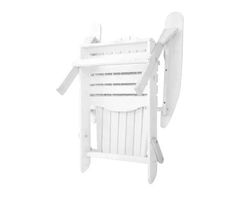 Single Foldable White Deck Chair