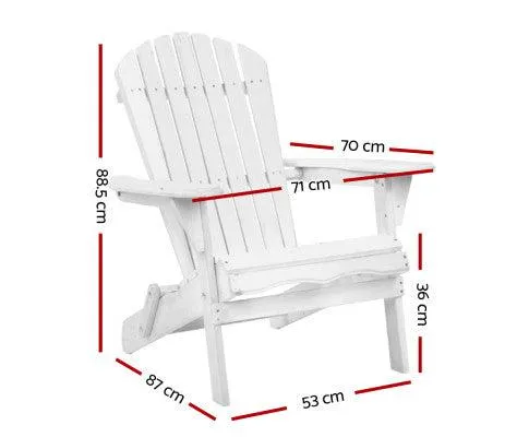 Single Foldable White Deck Chair