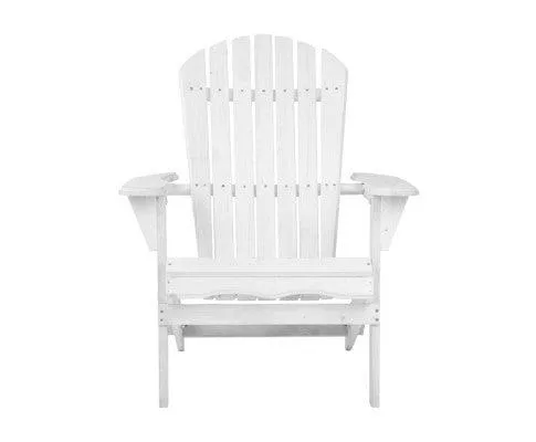 Single Foldable White Deck Chair