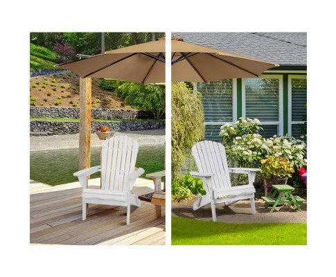 Single Foldable White Deck Chair