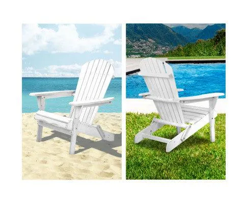 Single Foldable White Deck Chair