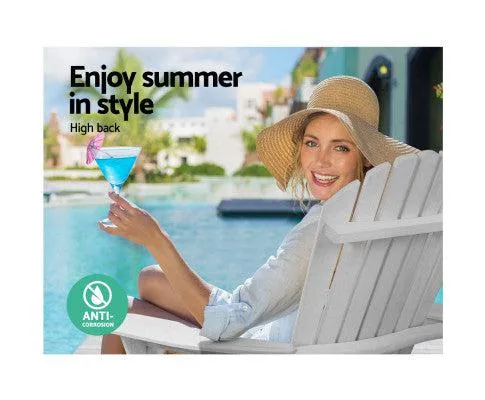 Single Foldable White Deck Chair