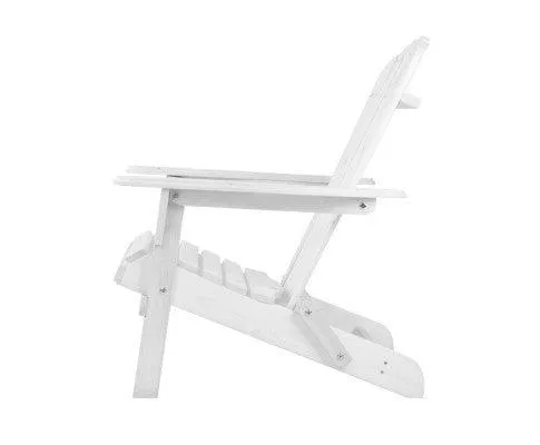 Single Foldable White Deck Chair
