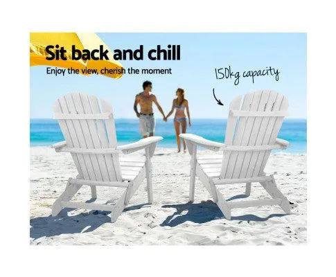 Single Foldable White Deck Chair