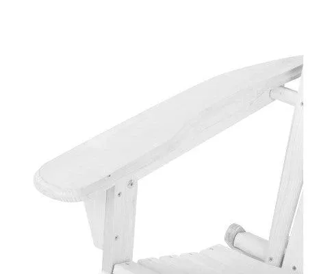Single Foldable White Deck Chair