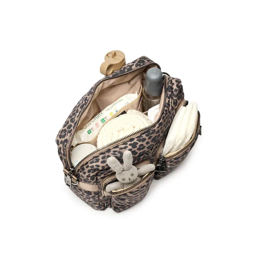 Tiba   Marl Axel Buggy Organiser / Changing Bag - Tonal Brown Leopard