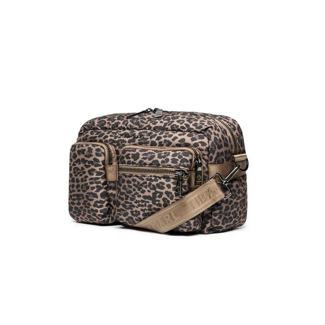 Tiba   Marl Axel Buggy Organiser / Changing Bag - Tonal Brown Leopard