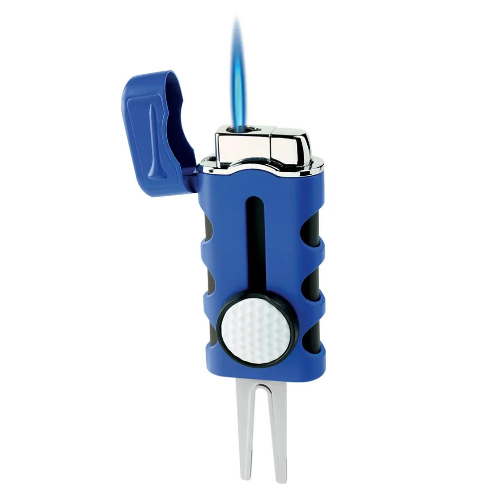 Vector - Caddie - Single Flame Torch Lighter w/ Tools - Blue Matte