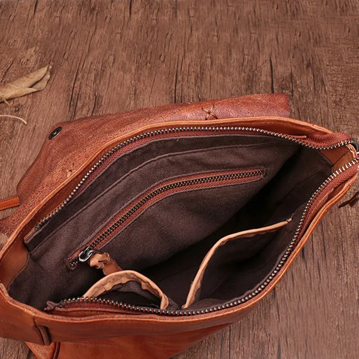 Vintage Ladies Brown Leather Backpack Purse Convertible Shoulder Bag For Women