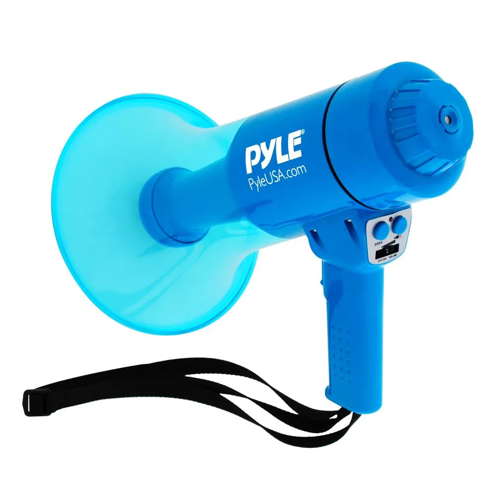 Waterproof Megaphone - Water Resistant Pa Bullhorn Speaker With Built-In Rechargeable Battery And Led Lights