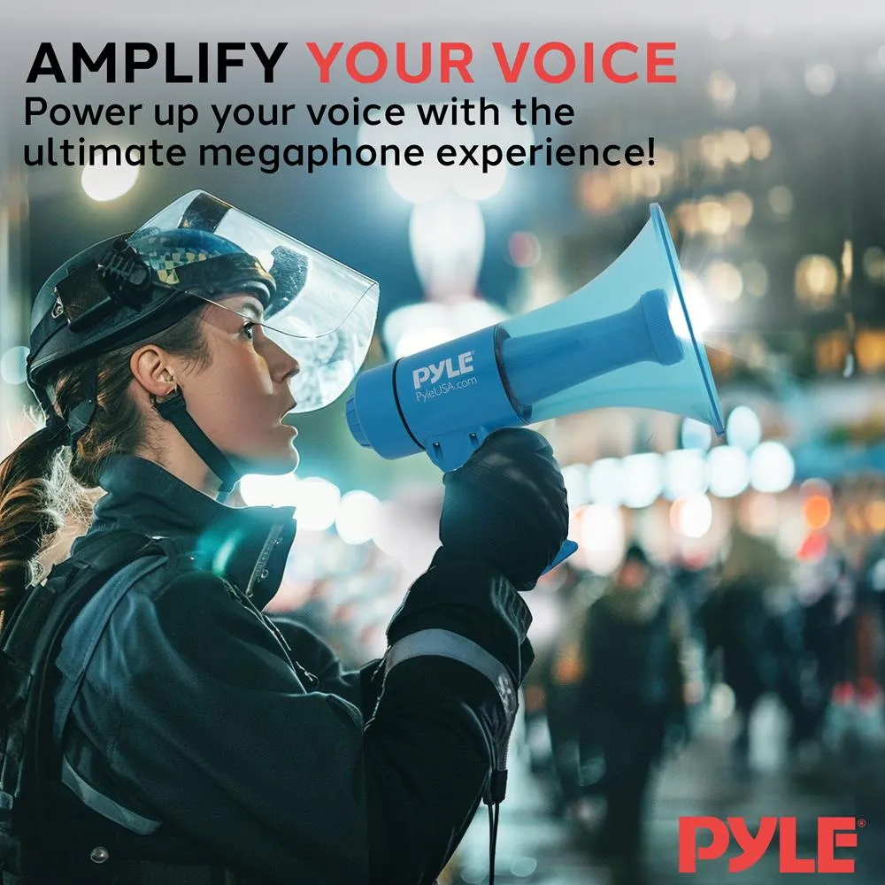 Waterproof Megaphone - Water Resistant Pa Bullhorn Speaker With Siren Alarm And Built-In Led Light