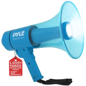 Waterproof Megaphone - Water Resistant Pa Bullhorn Speaker With Siren Alarm And Built-In Led Light